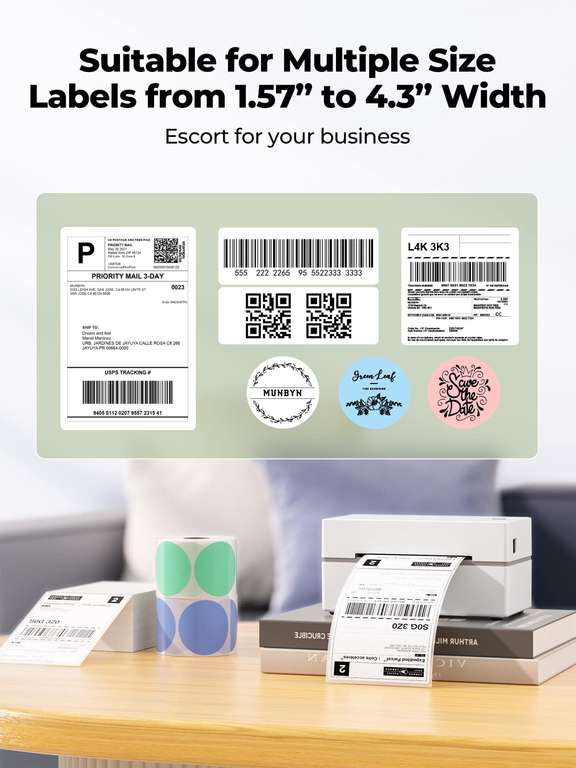 MUNBYN-Imprimante d'étiquettes et de codes-barres USB