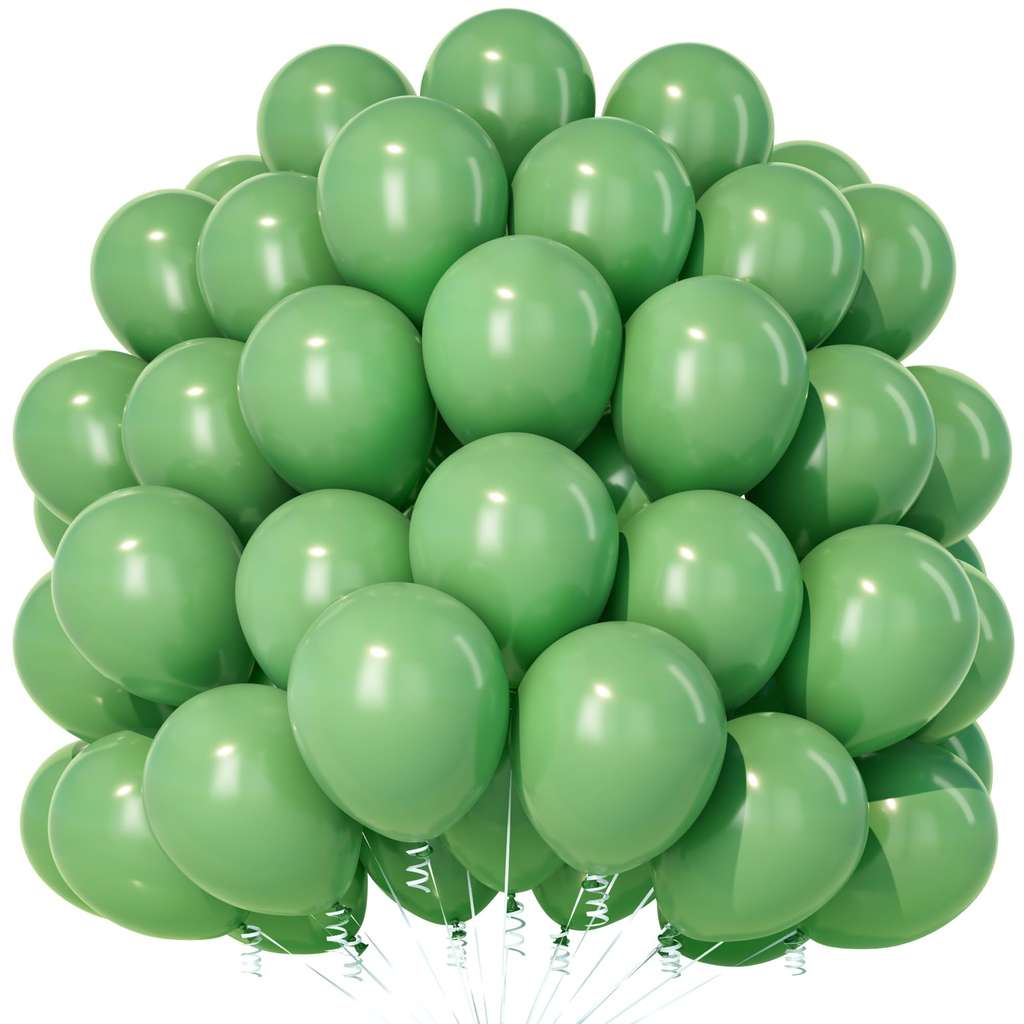 Lot De 110 Ballons Verts Mats 30,5 Cm - Latex Naturel Biodégradable, Gonflage à L'air Ou à L'hélium, Pour Anniversaire, Baby Shower, Décoration D'événements