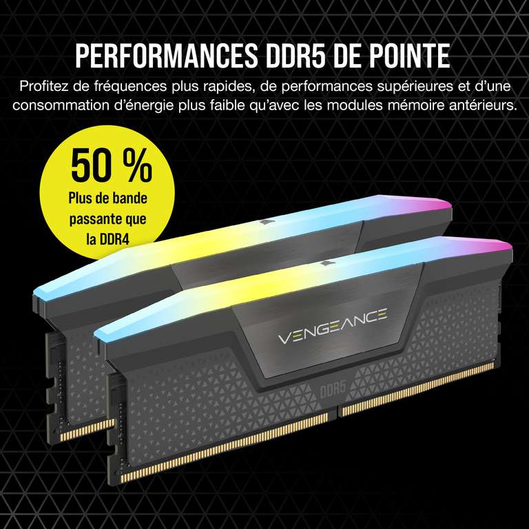 Barrette de mémoire RAM SO-DIMM Corsair Vengeance (CMSX32GX5M1A4800C40) -  32Go, DDR5, 4800 MHz –