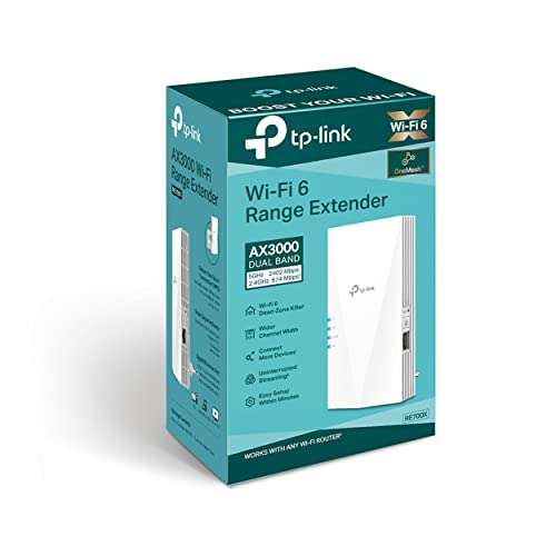 TP-Link Répéteur WiFi 6 Mesh RE700X, Amplificateur WiFi AX3000 Mbps