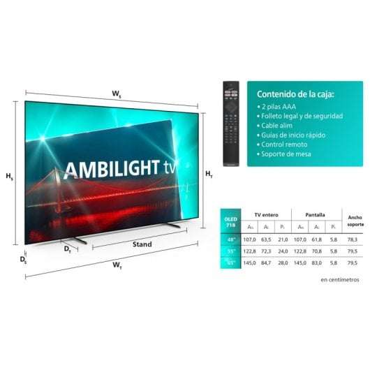 Téléviseur Philips 55OLED718/12 TV 139,7 cm (55") Ambilight 4K Ultra HD Smart TV