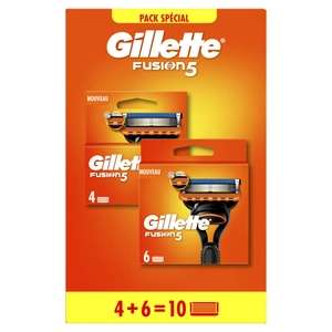 Pack de 10 lames de rasoir Gilette Fusion (via 29.61€ sur la carte fidélité)