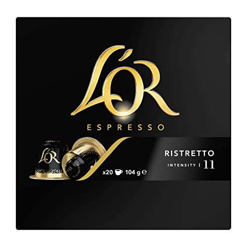 [Prime] Lot de 200 Capsules L'Or Espresso Café Ristretto - Intensité 11, compatibles Nespresso (10 x 20 capsules)