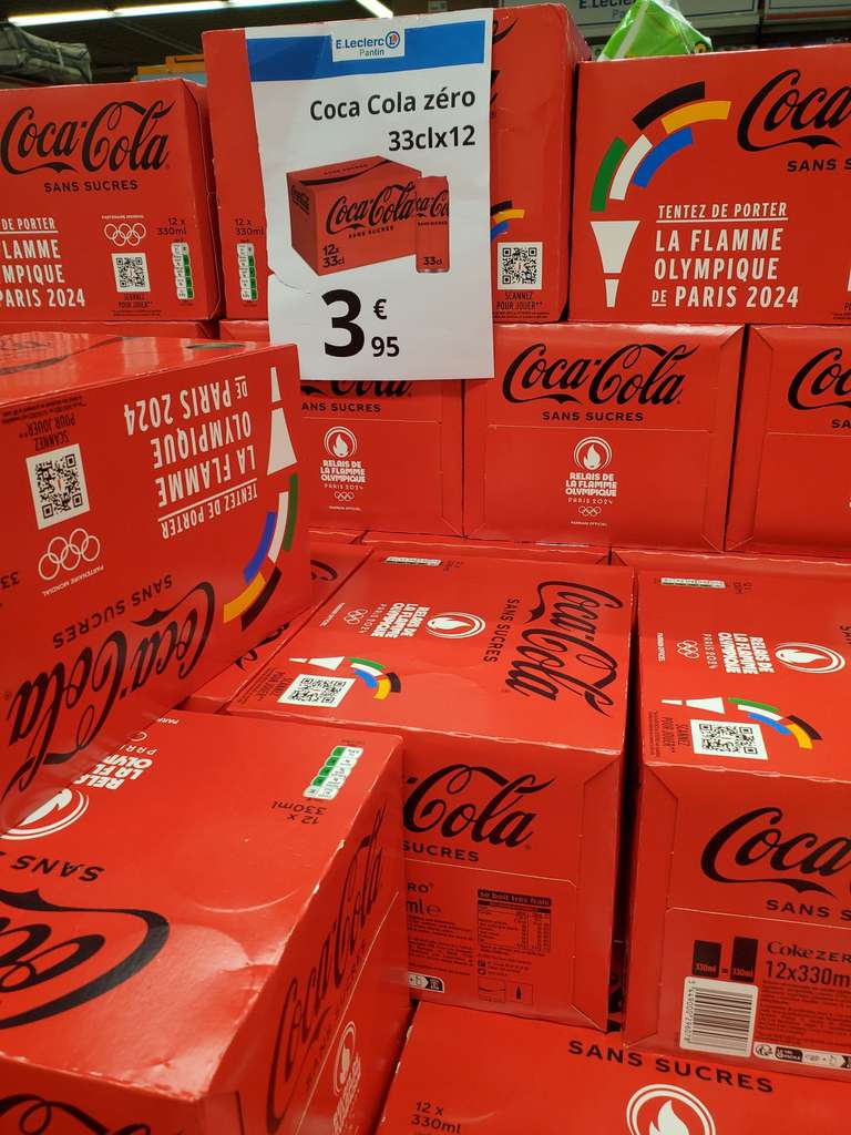 Coca-Cola zero 12x33cl au magasin Leclerc de Pantin