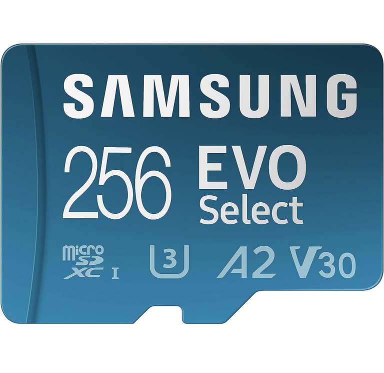 Carte mémoire microSDXC Samsung Evo Select UHS-I U3 (MB-ME256KA/UE) - 256 Go, avec Adaptateur SD (Frontaliers Belgique)