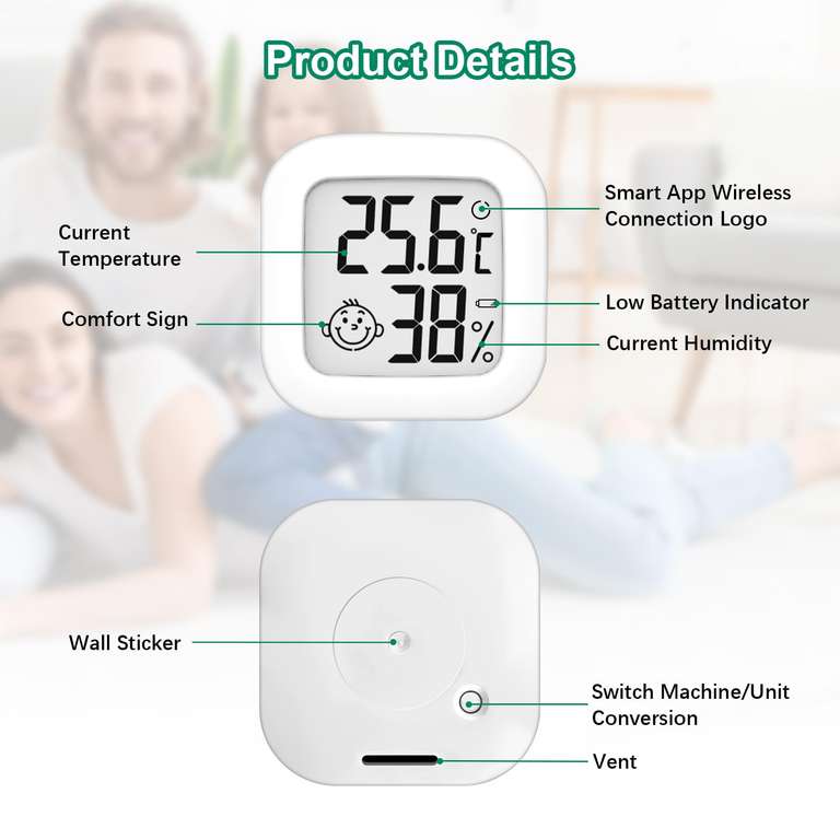 Lot De 6 Hygromètres Numériques DOQAUS - Thermomètre Humidité Intérieur Haute Précision - Pour Maison, Bureau, Chambre Bébé