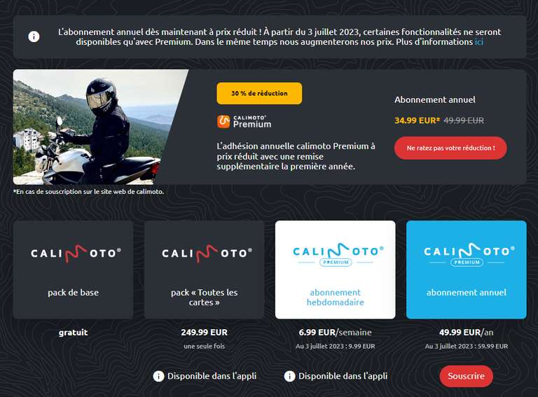 Abonnement Calimoto Premium - 12 mois (calimoto.com)