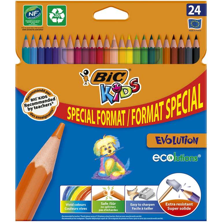 Paquet de 24 crayons de couleur Bic Kids (Via 1.58€ sur la carte de fidélité)