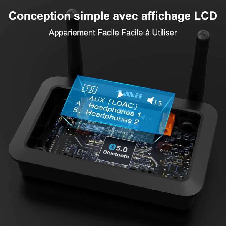 1Mii B03Pro+ Émetteur-récepteur Bluetooth 5.0 certifié LDAC (vendeur tiers, via coupon)