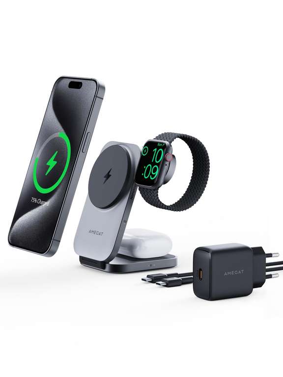 Chargeur 3-en-1 Par Induction Rapide Pour IPhone (compatible Magsafe) - Sans Fil