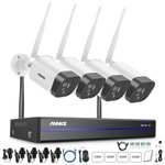 Système de vidéosurveillance sans fil ANNKE WS300 - 4 Caméras WiFi (2K 3MP IP66) + Enregistreur vidéo NVR 8CH (Compatible Alexa)