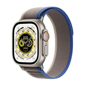 Montre connectée Apple Watch Ultra (GPS + Cellular, 49mm) - Boîtier en Titane avec Boucle Trail Bleu/Gris