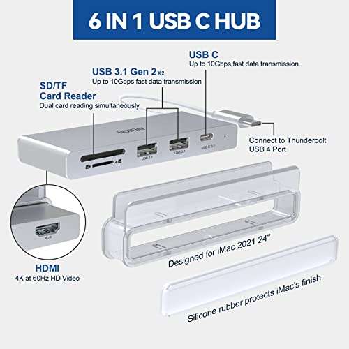 Hub USB C 6 en 1 PC/Mac Hopday
