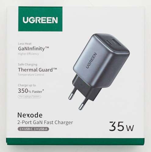 Chargeur Double Prise UGREEN Nexode 35W USB-C USB-A (via coupon - vendeur tiers)