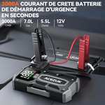 Booster Batterie Voiture 3000A 12800mAh Portable - Jusqu'à 5.5L Diesel ou 7.0L essence, 12V (vendeur tiers, via coupon)