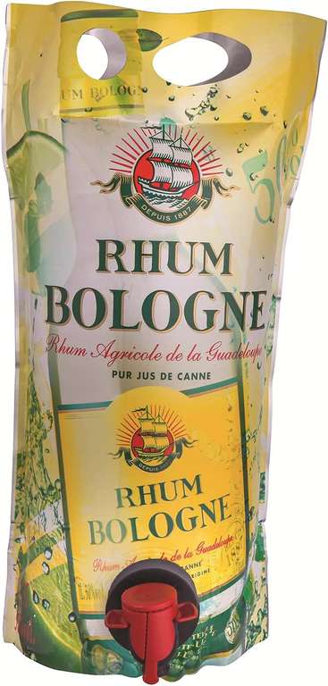 Poche de rhum agricole pur jus de canne Rhum Bologne - 1,75 litre