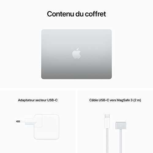 PC Portable 13,6" Apple MacBook Air avec Puce M2 : écran Liquid Retina, 8GB de RAM, 256 Go de Stockage SSD, Gris sidéral