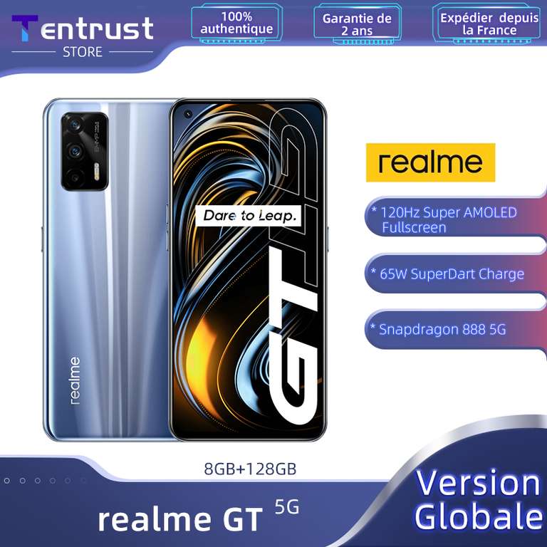 Smartphone 6.43" Realme GT 5G - 8 Go de Ram, 128 Go