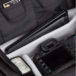 Sacoche pour appareil photo reflex numérique et accessoires, taille moyenne, intérieur gris, couleur noir
