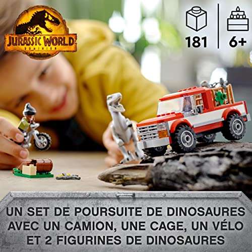 Jeu de construction Lego Jurassic World La Capture des Vélociraptors Beta et Blue (76946)