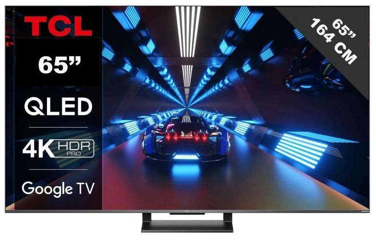 TV QLED 65" TCL 65C735 (2022) - 4K UHD, 144 Hz, HDR Pro, Dolby Atmos & Vision iQ, HDMI 2.1/eARC, ALLM (via ODR de 150€)