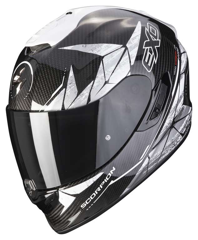 Casque moto intégral Scorpion Exo-1400 Evo Carbon Air Aranea (Taille S et M)