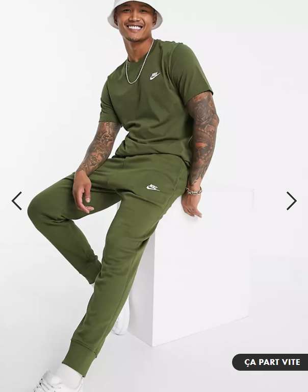 Pantalon de survêtement Nike Club Jogger - en polaire, à chevilles resserrées, vert (du S au 4XL)
