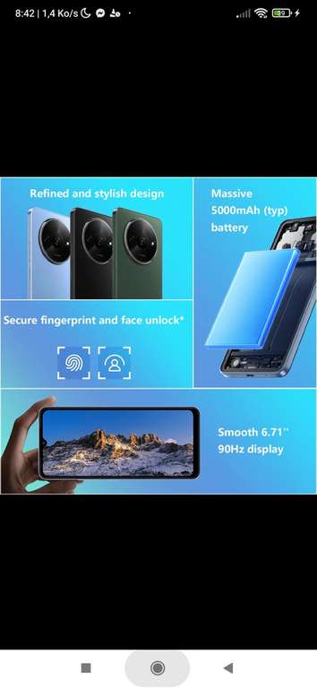Smartphone 6,67" Xiaomi Redmi A3 128Go (via coupon)