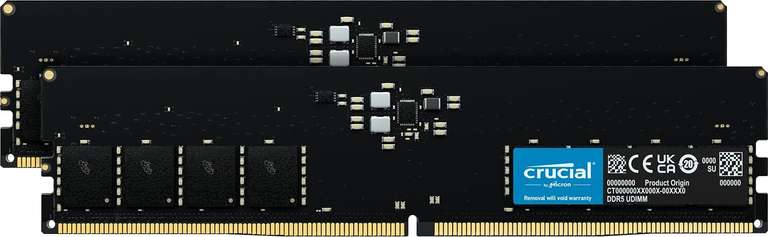 Kit mémoire Ram DDR5 Crucial RAM 32 Go (2x16 Go) - 4800MHz, CL40