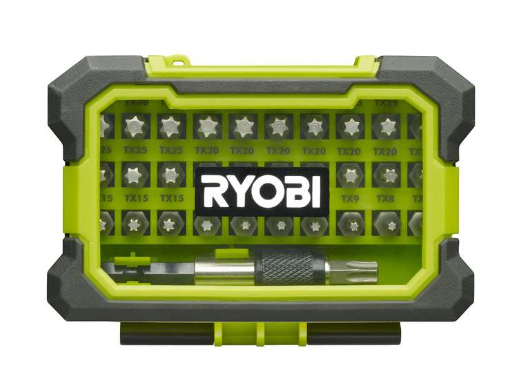 Coffret renforcé 32 pièces de vissage Ryobi - 31 embouts Torx de T7 à T40 + 1 porte-embout à fixation rapide 1/4'' (RAK32TSD)