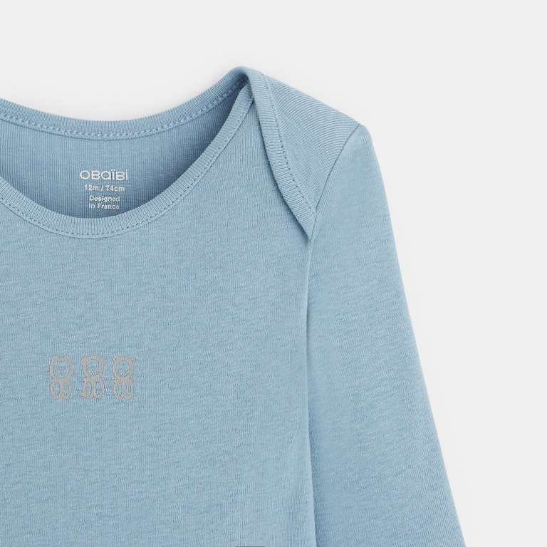 Lot De 5 Bodies Pour Bébé - Taille 9 Mois - Blanc à Motifs (baleines) - Coton