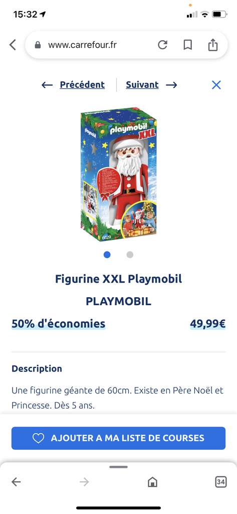 Figurine XXL Princesse PLAYMOBIL : la boîte à Prix Carrefour