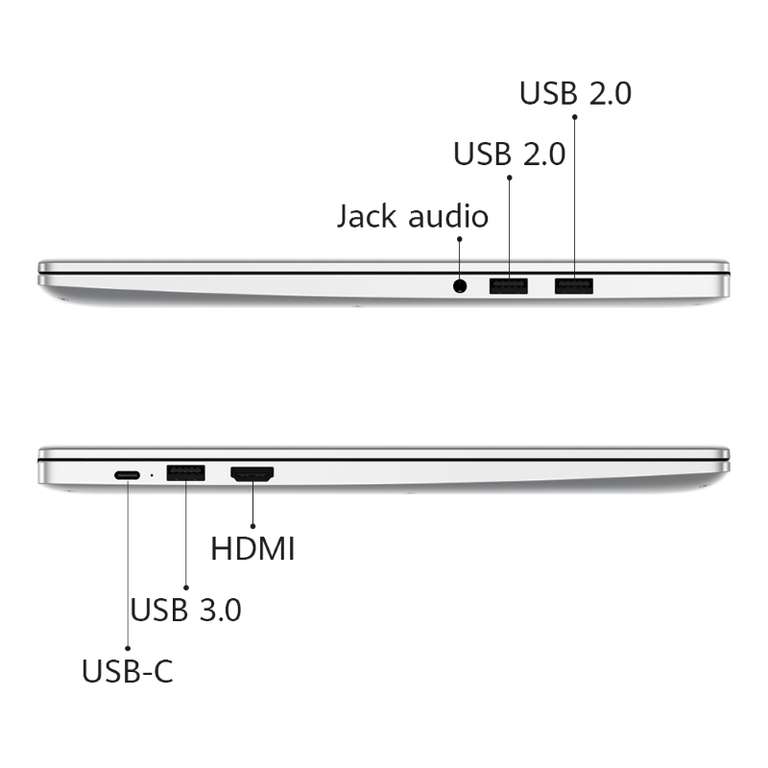 PC Portable 15.6" Huawei MateBook D 15 (2020) - Full HD IPS, i5-10210U, RAM 8 Go, SSD 512 Go, Windows 10, Capteur d'empreintes (Argent)