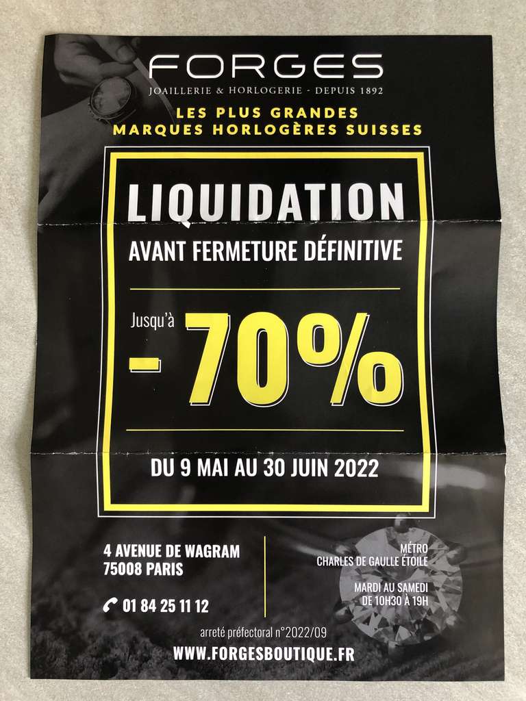 Sélection de Produits en Promotion - Liquidation avant Fermeture Définitive - Paris (75), forgesboutique.fr