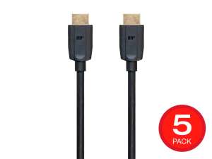 Pack de 5 Câbles HDMI haut débit - 48Gbps (8k@60Hz), eARC, Noir (1.8m)
