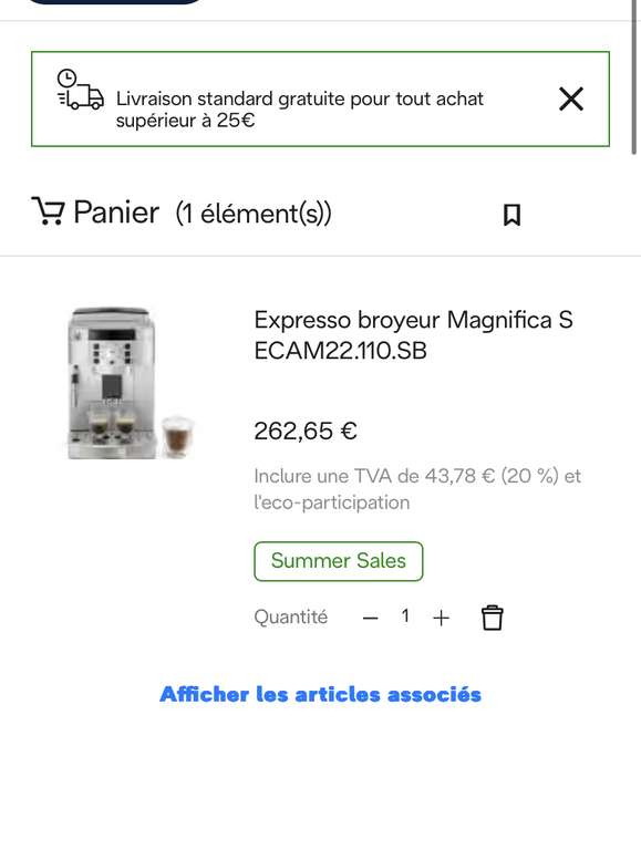 Expresso broyeur Magnifica S ECAM22.110.SB