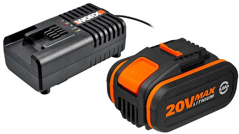 Pack batterie Worx - 20V, 4Ah + chargeur