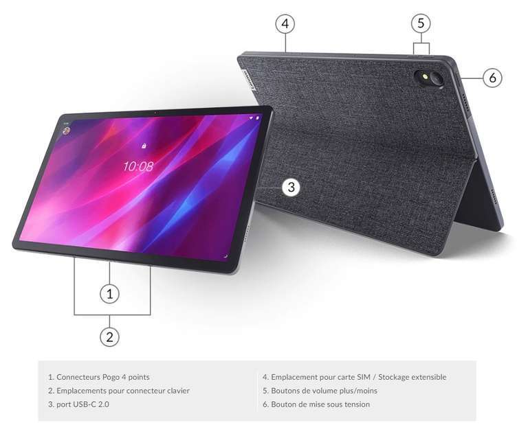 Tablette 11" Lenovo P11 Plus - 128Go, 4Go RAM, 2000x1200p, Helio G90T + Station d'accueil + Coque + Stylet (Via ODR de 50€)