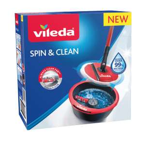 Balai laveur avec seau Vileda Spin & Clean - Noir et Rouge
