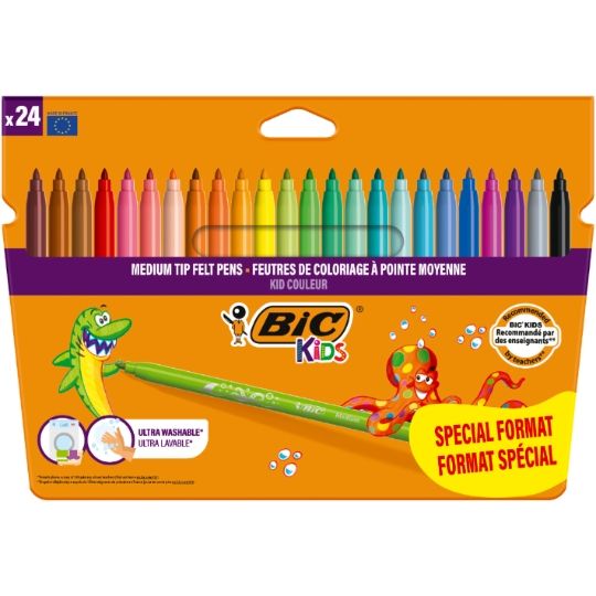 Lot de 24 Feutres de coloriage BIC, pointe moyenne (Via 2,08€ fidélités m — Carrefour