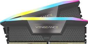 Corsair Vengeance RGB DDR5 RAM 32Go (2x16Go) 6000MHz CL30 AMD EXPO Compatible iCUE Mémoire d'Ordinateur - Gris (CMH32GX5M2B6000Z30K)
