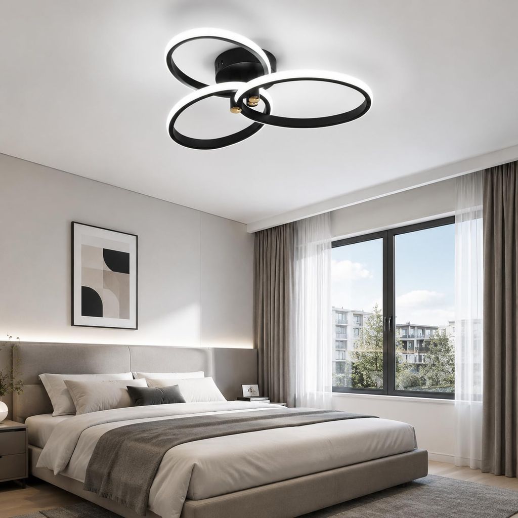 Plafond LED Chambre Otren 32W 3200lm, Lumière Blanc Froid 6500K, 37 cm (Vendeur tiers - via remise au panier)