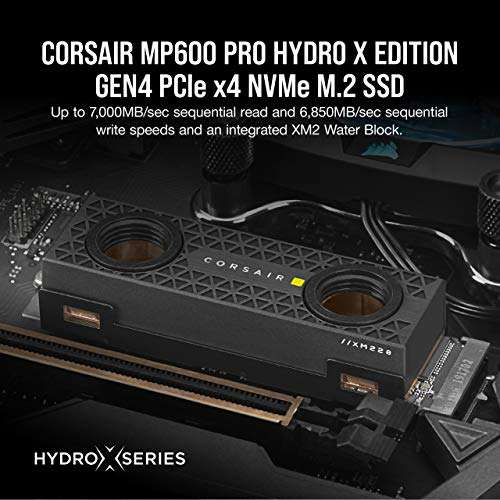 SSD interne NVMe M.2 Corsair MP600 PRO Hydro X Edition - TLC NAND (CSSD-F2000GBMP600HXE)