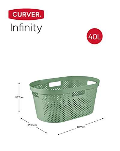 Panier à Linge 40L Curver Infinity - 100% Recyclé, 58,5 x 38 x 26,5 cm, Vert