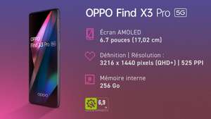 Smartphone 6.7" OPPO find X3 Pro - 256go