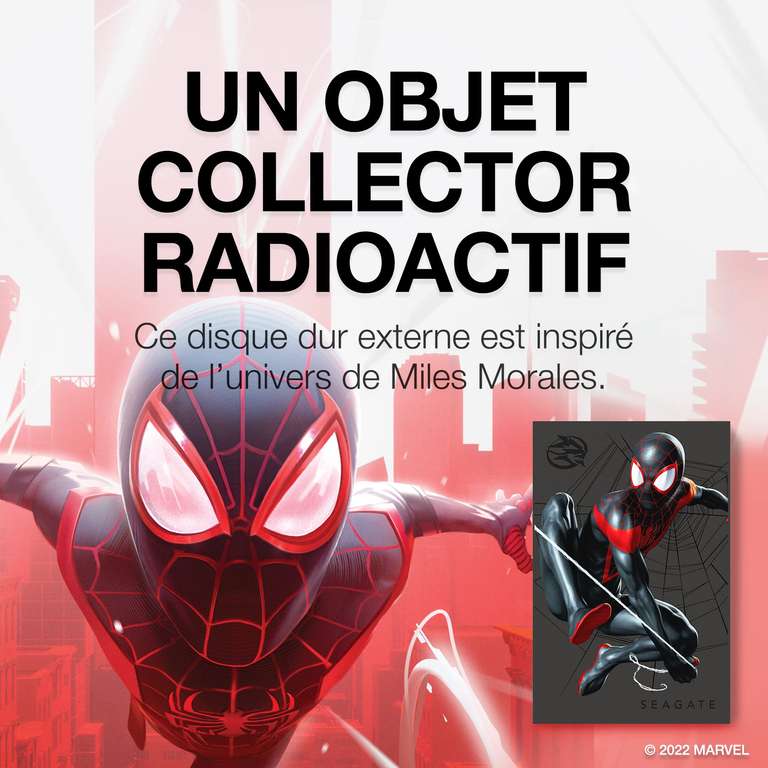 Disque dur externe portable Seagate Firecuda - 2To, USB 3.2, Compatible PS4/PS5/Xbox One/PC - Edition Marvel Miles Morales