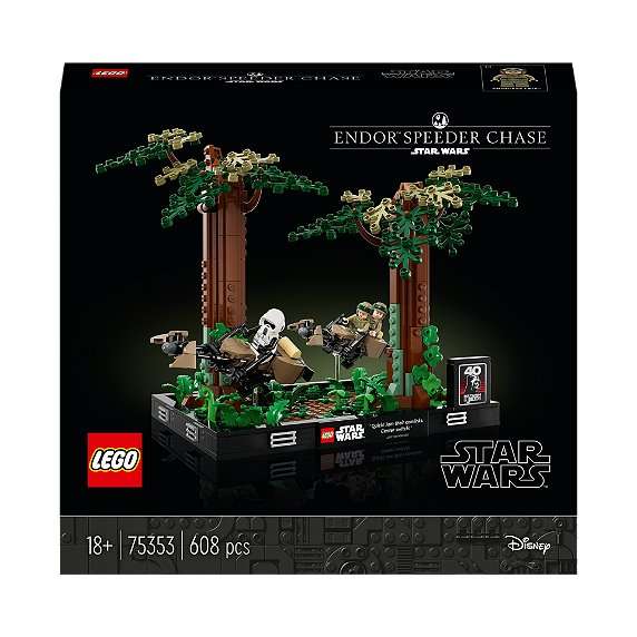 Jeu de construction LEGO Star Wars 75353 - Diorama de la Course-Poursuite en Speeder sur Endor