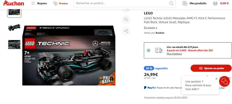LEGO Technic 42165 Mercedes-AMG F1 W14 E Performance Pull-Back (via 6,25€ cagnottés)