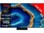 TV 85" TCL 85MQLED80 - 4K, 144Hz, Google TV, QLED, Mini LED