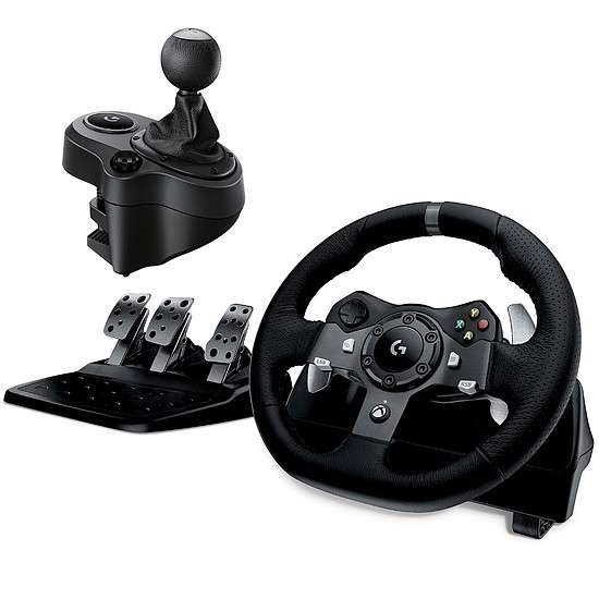 Volant de course Logitech G920 Driving Force + Levier de vitesse Shifter pour Xbox Series S/X, Xbox One & PC